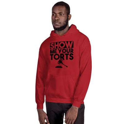 Lawyer Gift Sweatshirt - Show Me Your Torts Black - Unisex Hooded Sweater - The Legal Boutique