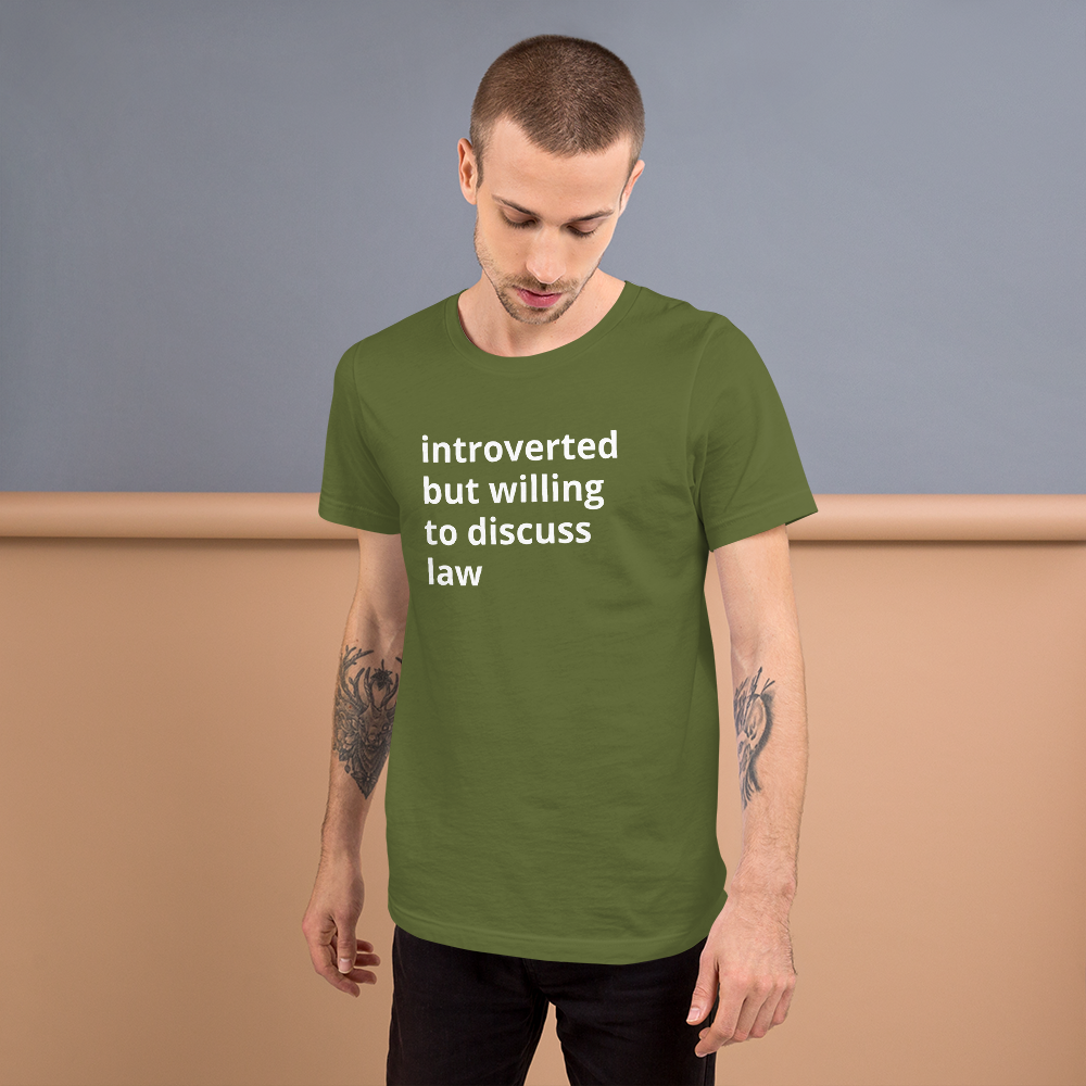 Lawyer T Shirt - Introverted Will Discuss Law - Unisex Short Sleeve Shirt