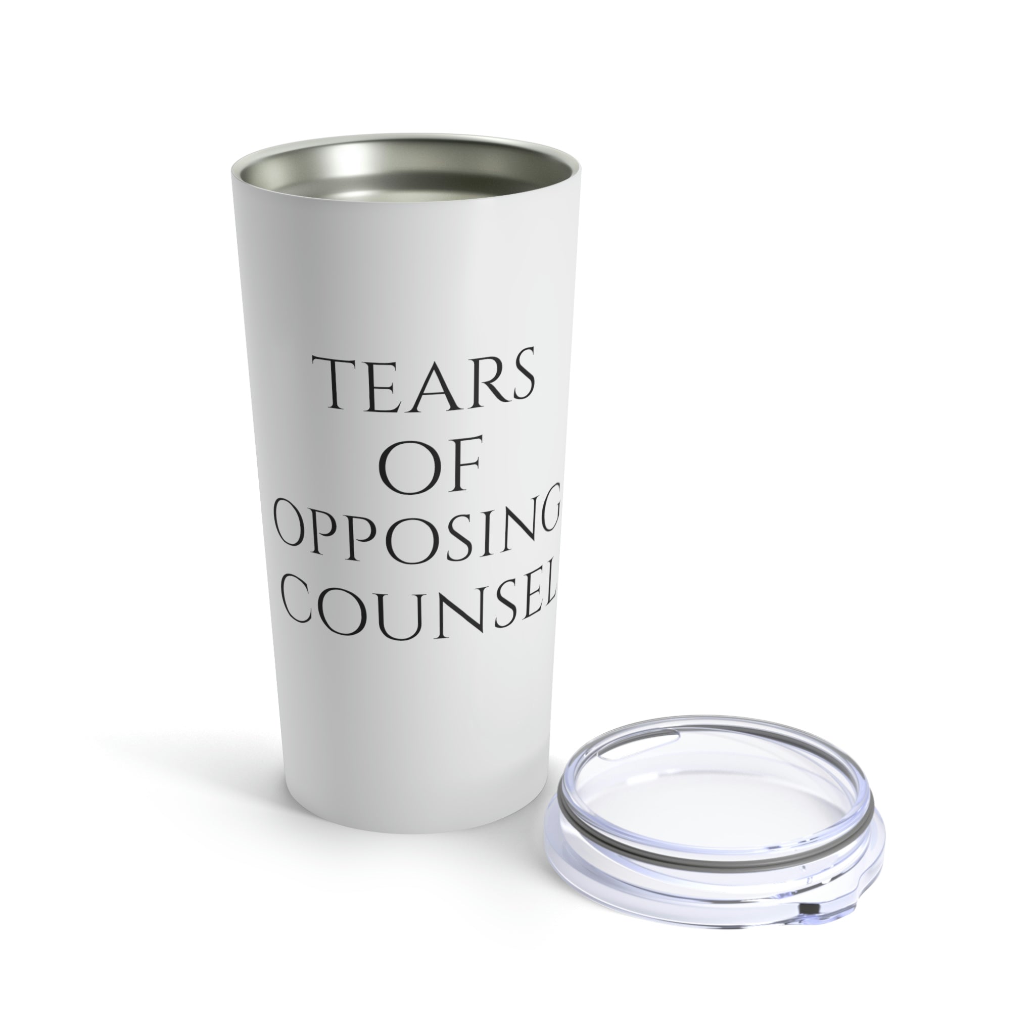 Tears of Opposing Counsel White Tumbler 20oz