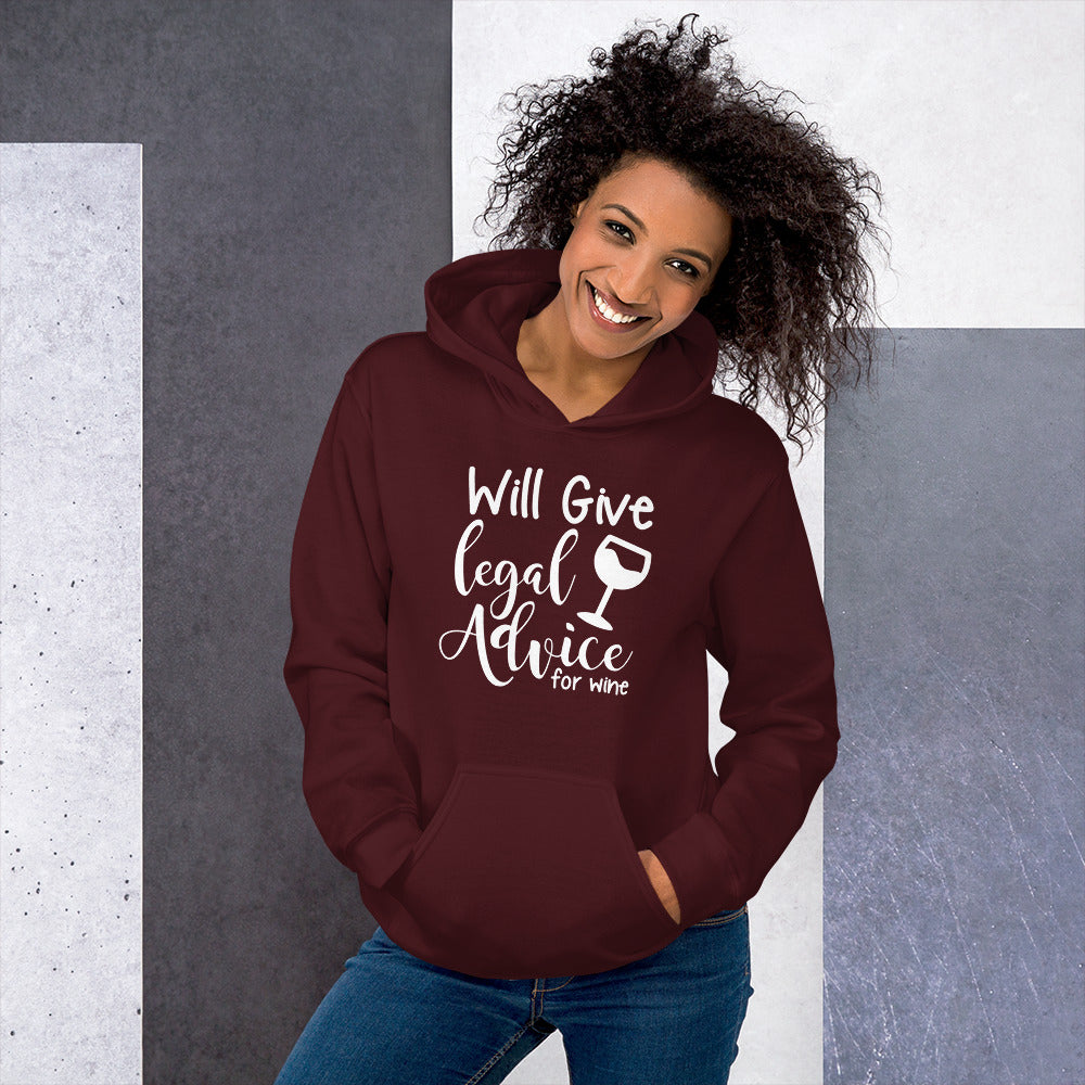 Lawyer Gift Hoodie - Legal Advice for Wine - Unisex Hooded Sweatshirt - The Legal Boutique