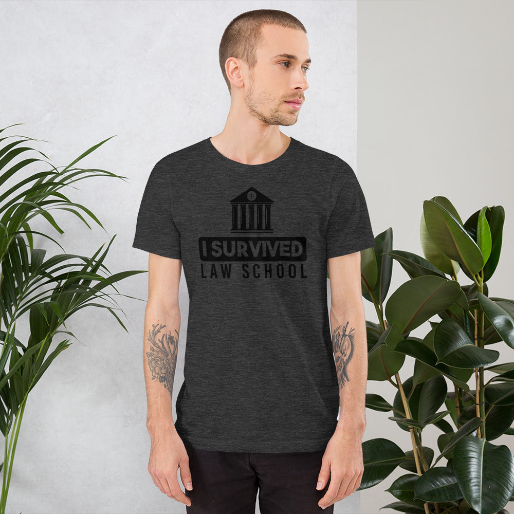 New Attorney T Shirt - I Survived Law School Light - Unisex Short Sleeve Shirt - The Legal Boutique