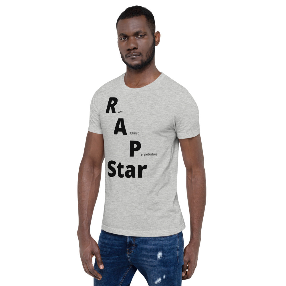 Law Student T Shirt - RAP Star Black - Unisex Short Sleeve Shirt - The Legal Boutique