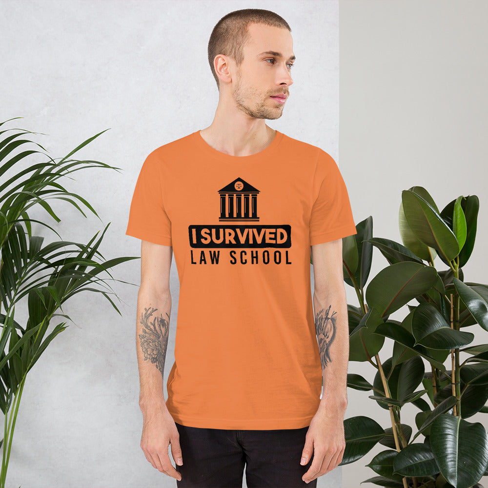 New Attorney T Shirt - I Survived Law School Light - Unisex Short Sleeve Shirt - The Legal Boutique
