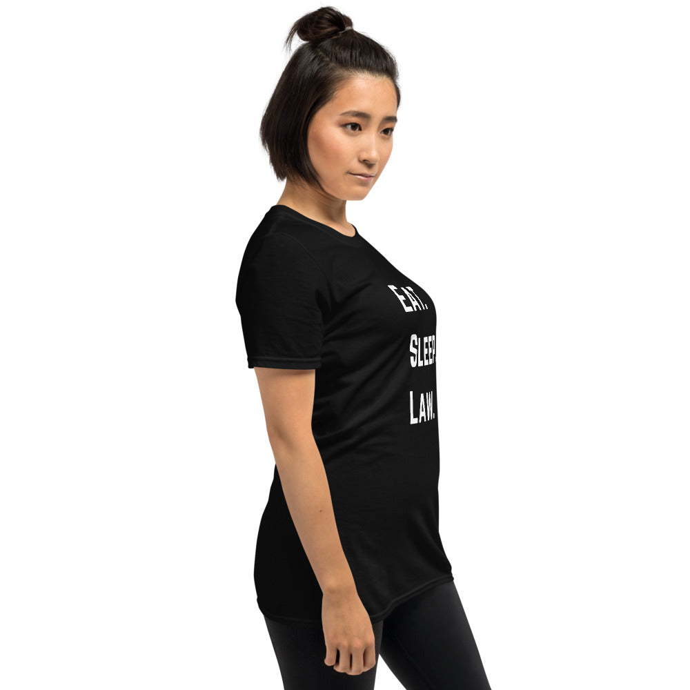 Attorney Gift T Shirt - Eat Sleep Law White - Premium Unisex Short Sleeve Shirt - The Legal Boutique