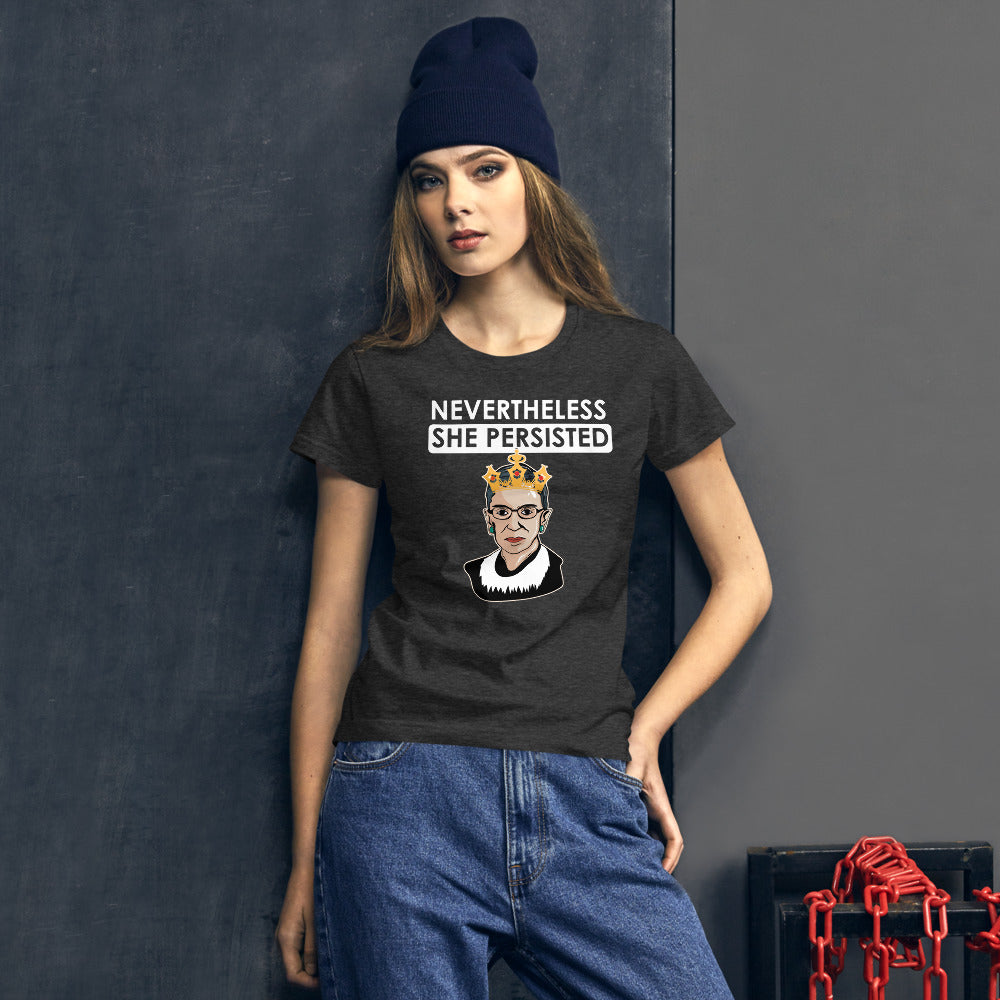 Attorney Gift T-Shirt - Nevertheless She Persisted Ginsburg - Women's Short Sleeve Shirt - The Legal Boutique
