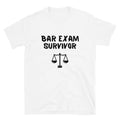 New Lawyer Gift T Shirt - Bar Exam Survivor Black - Unisex Short Sleeve Shirt - The Legal Boutique
