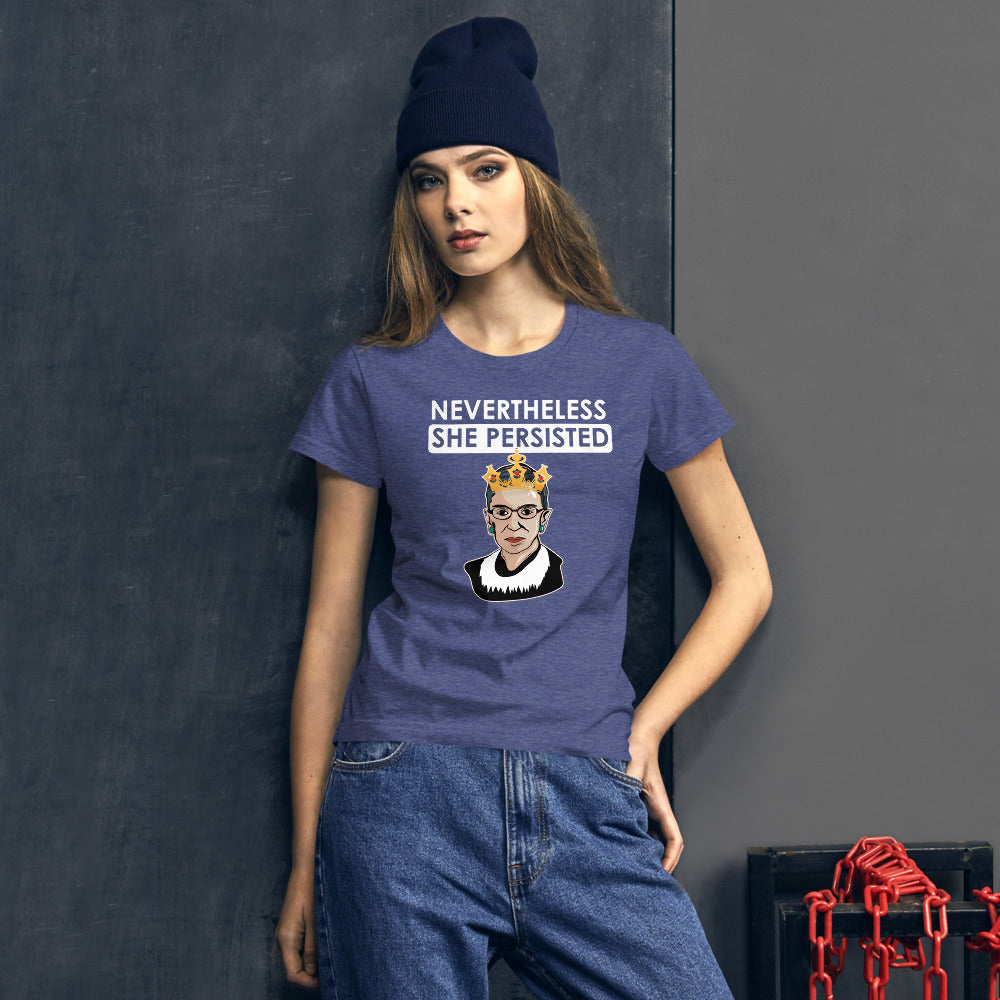 Attorney Gift T-Shirt - Nevertheless She Persisted Ginsburg - Women's Short Sleeve Shirt - The Legal Boutique
