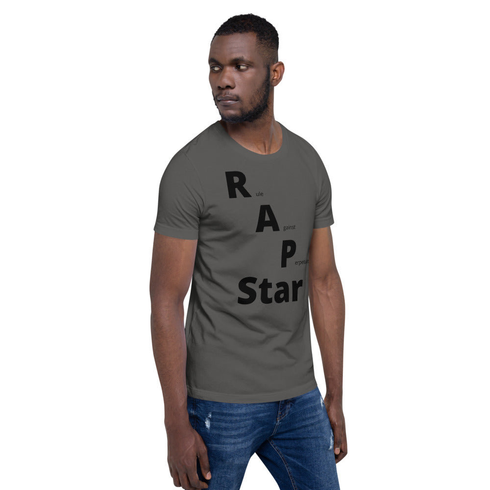 Law Student T Shirt - RAP Star Black - Unisex Short Sleeve Shirt - The Legal Boutique