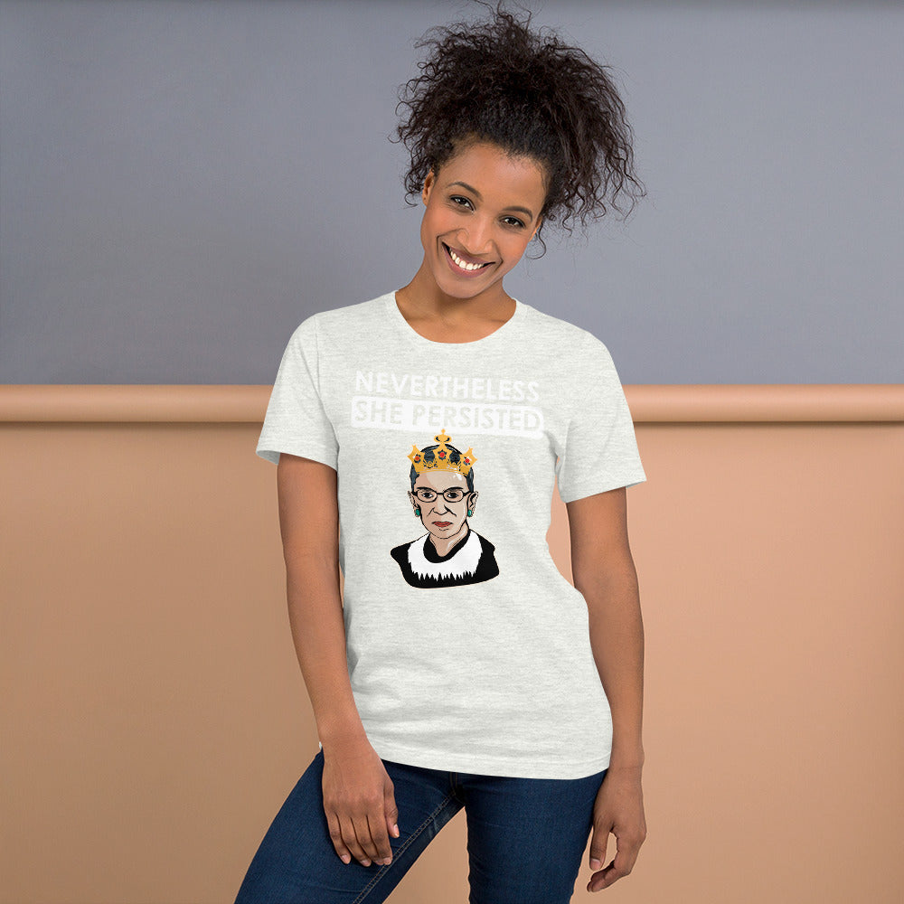 Attorney Gift T-Shirt - She Persisted Ginsburg - Unisex Short Sleeve Shirt - The Legal Boutique