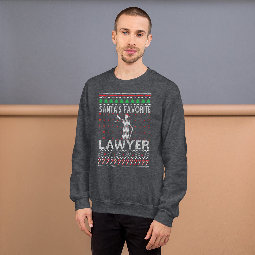 Ugly Christmas Sweater - Santa's Favorite Lawyer - Unisex Crew Neck Sweatshirt - The Legal Boutique