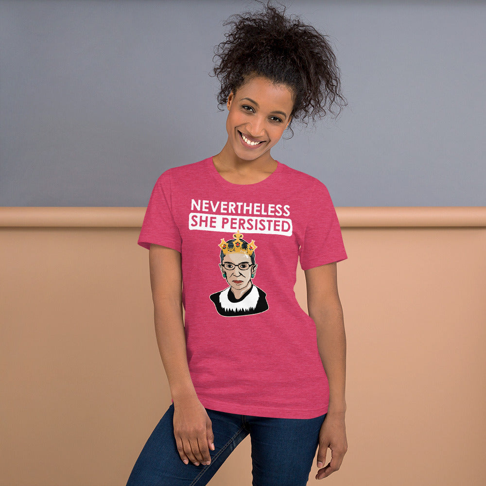 Attorney Gift T-Shirt - She Persisted Ginsburg - Unisex Short Sleeve Shirt - The Legal Boutique