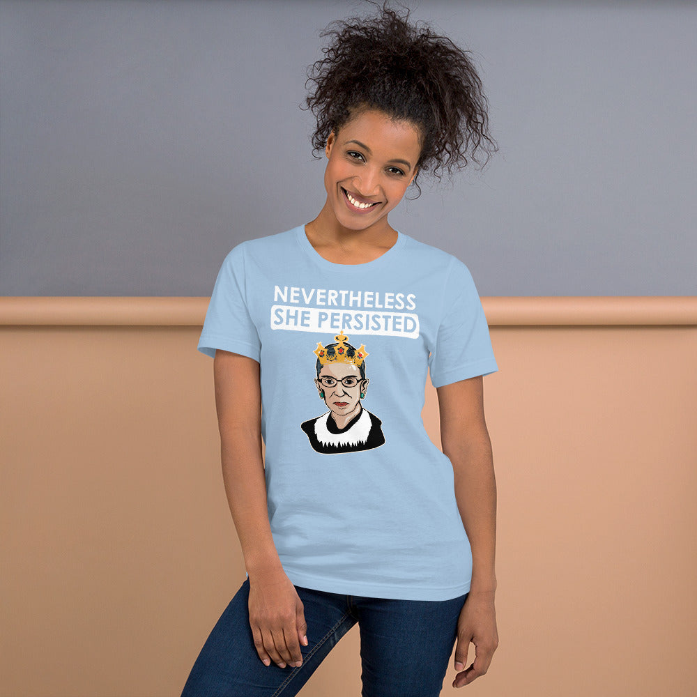 Attorney Gift T-Shirt - She Persisted Ginsburg - Unisex Short Sleeve Shirt - The Legal Boutique