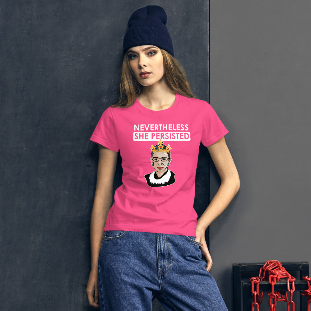 Attorney Gift T-Shirt - Nevertheless She Persisted Ginsburg - Women's Short Sleeve Shirt - The Legal Boutique