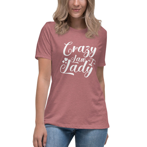 Attorney Gift T Shirt - Crazy Law Lady White - Women's Short Sleeve Shirt - The Legal Boutique