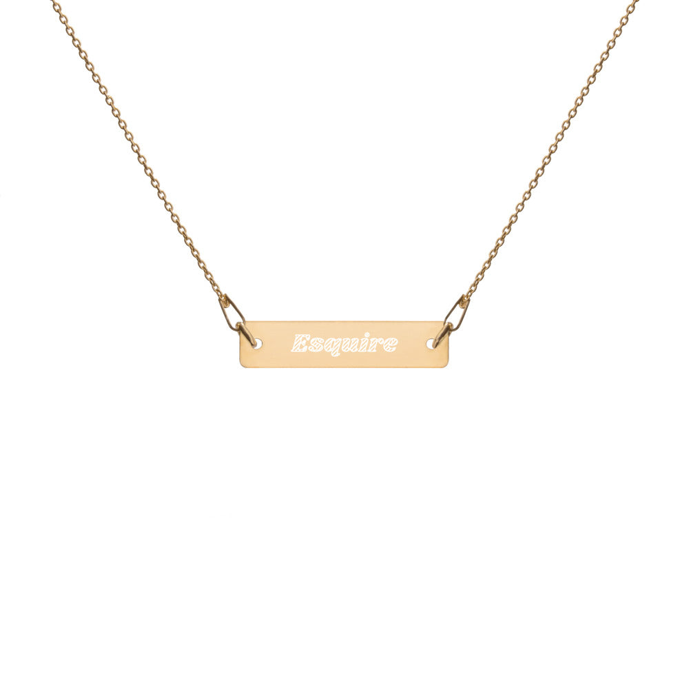 Engraved Silver Bar ESQUIRE Necklace - The Legal Boutique