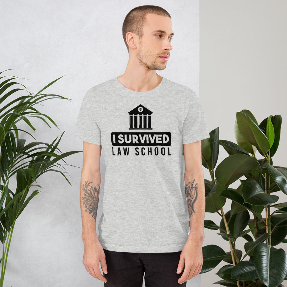 New Attorney T Shirt - I Survived Law School Light - Unisex Short Sleeve Shirt - The Legal Boutique