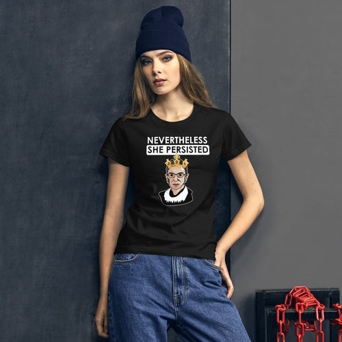 Attorney Gift T-Shirt - Nevertheless She Persisted Ginsburg - Women's Short Sleeve Shirt - The Legal Boutique