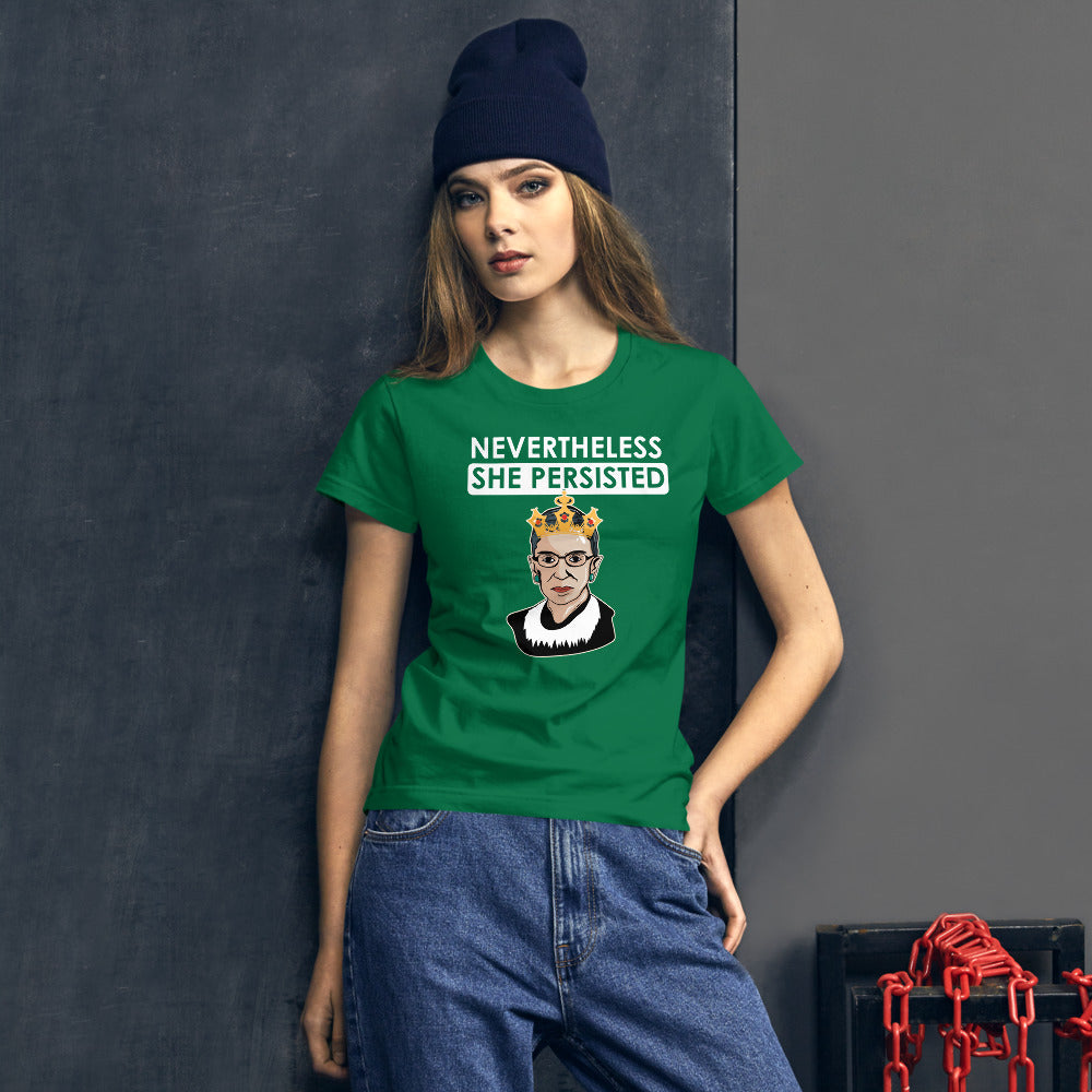 Attorney Gift T-Shirt - Nevertheless She Persisted Ginsburg - Women's Short Sleeve Shirt - The Legal Boutique