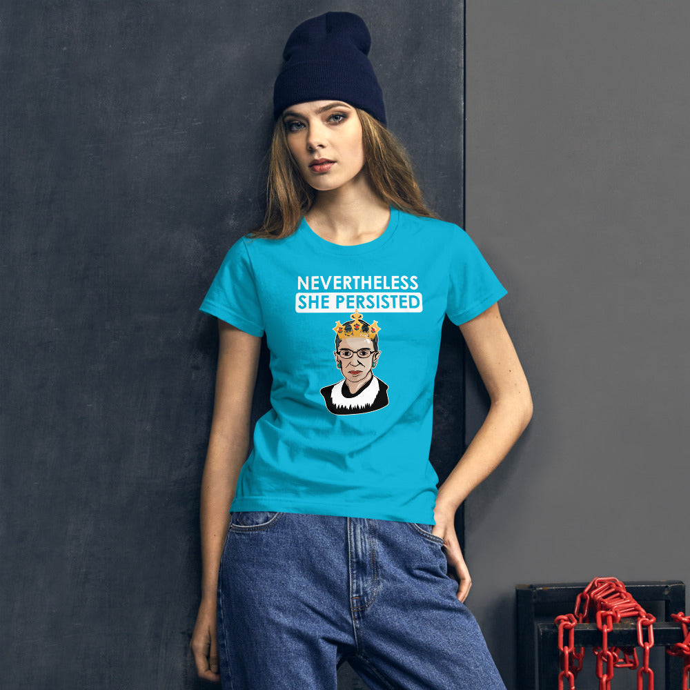 Attorney Gift T-Shirt - Nevertheless She Persisted Ginsburg - Women's Short Sleeve Shirt - The Legal Boutique