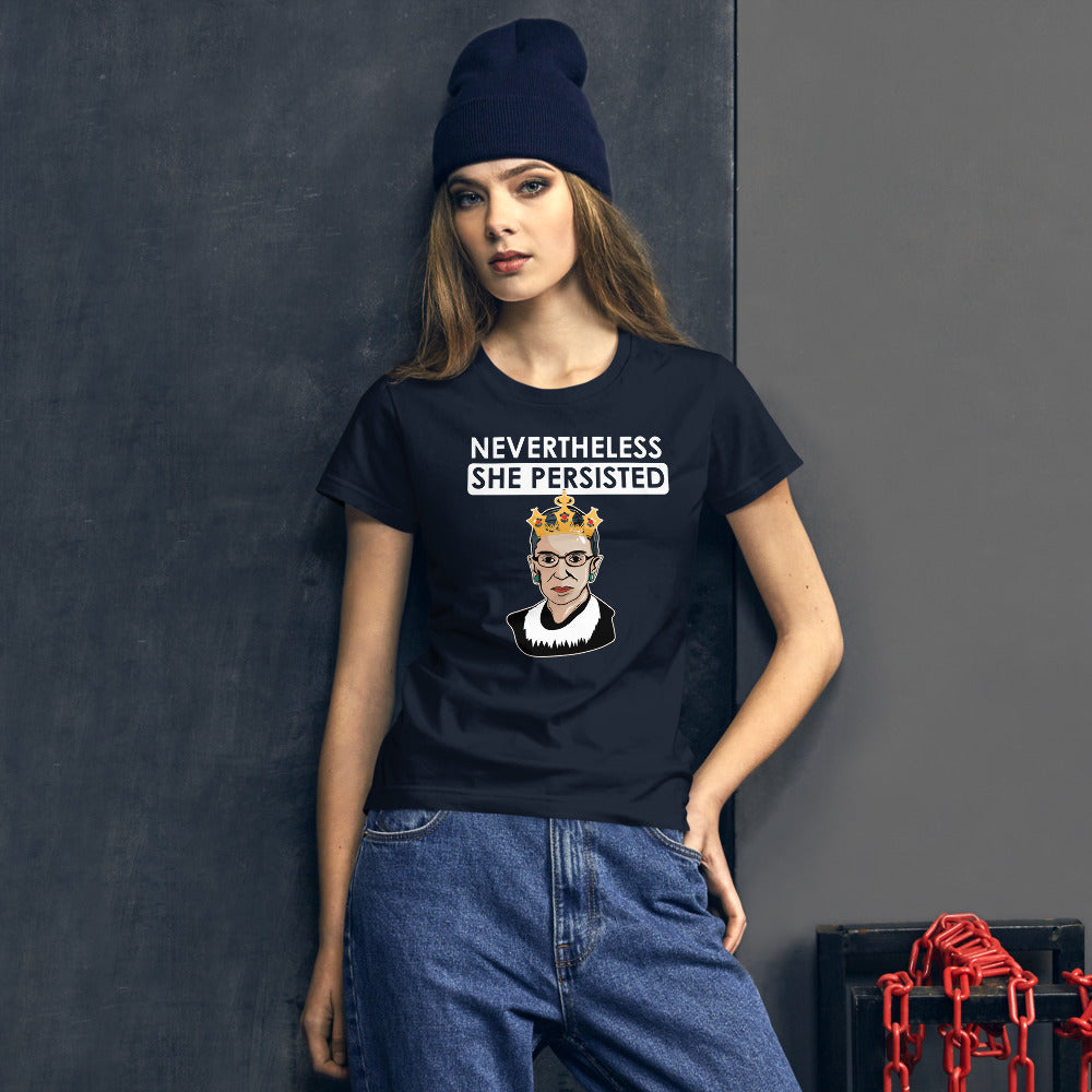 Attorney Gift T-Shirt - Nevertheless She Persisted Ginsburg - Women's Short Sleeve Shirt - The Legal Boutique
