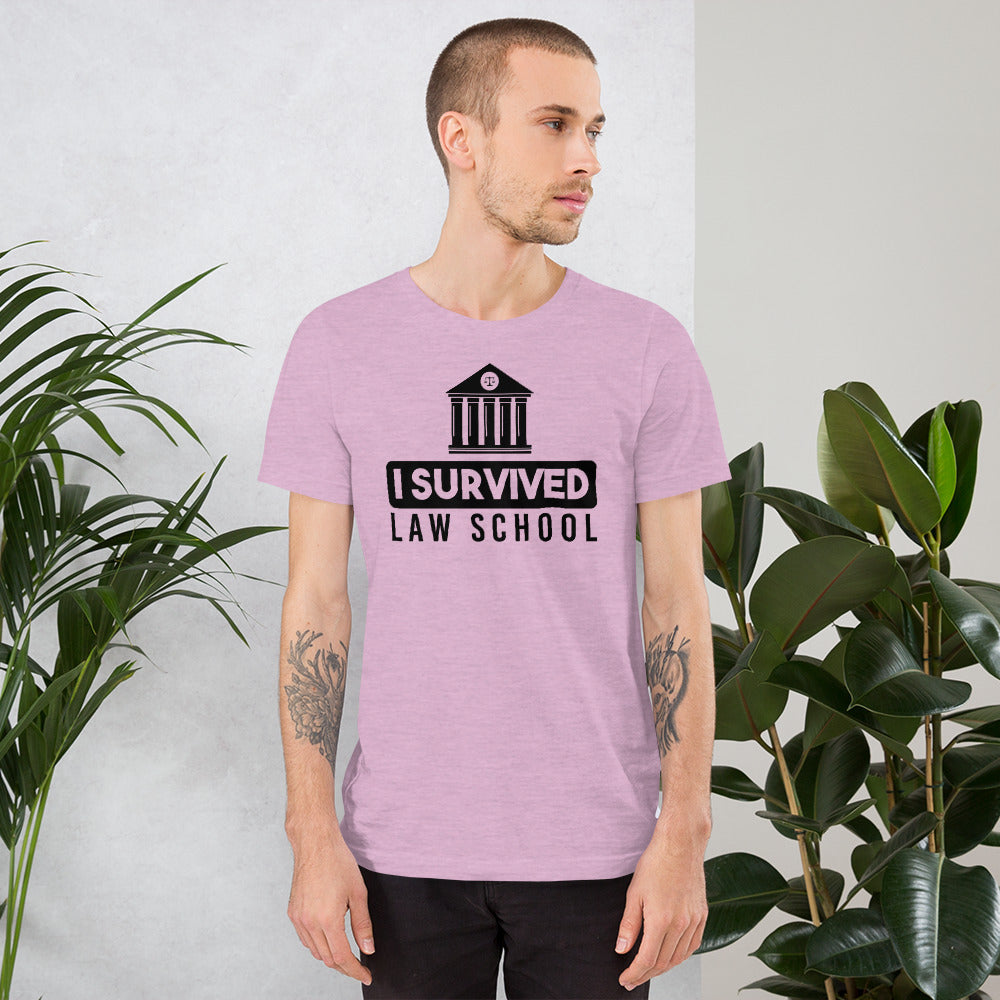 New Attorney T Shirt - I Survived Law School Light - Unisex Short Sleeve Shirt - The Legal Boutique