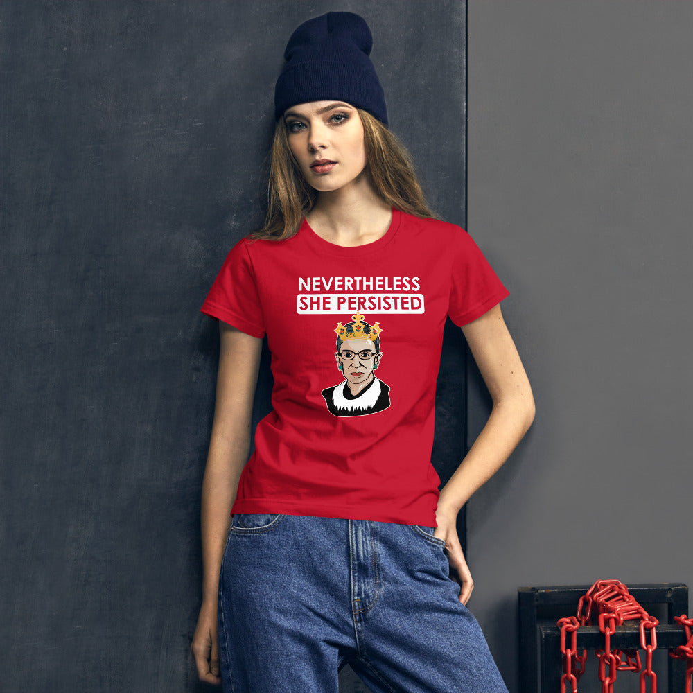 Attorney Gift T-Shirt - Nevertheless She Persisted Ginsburg - Women's Short Sleeve Shirt - The Legal Boutique