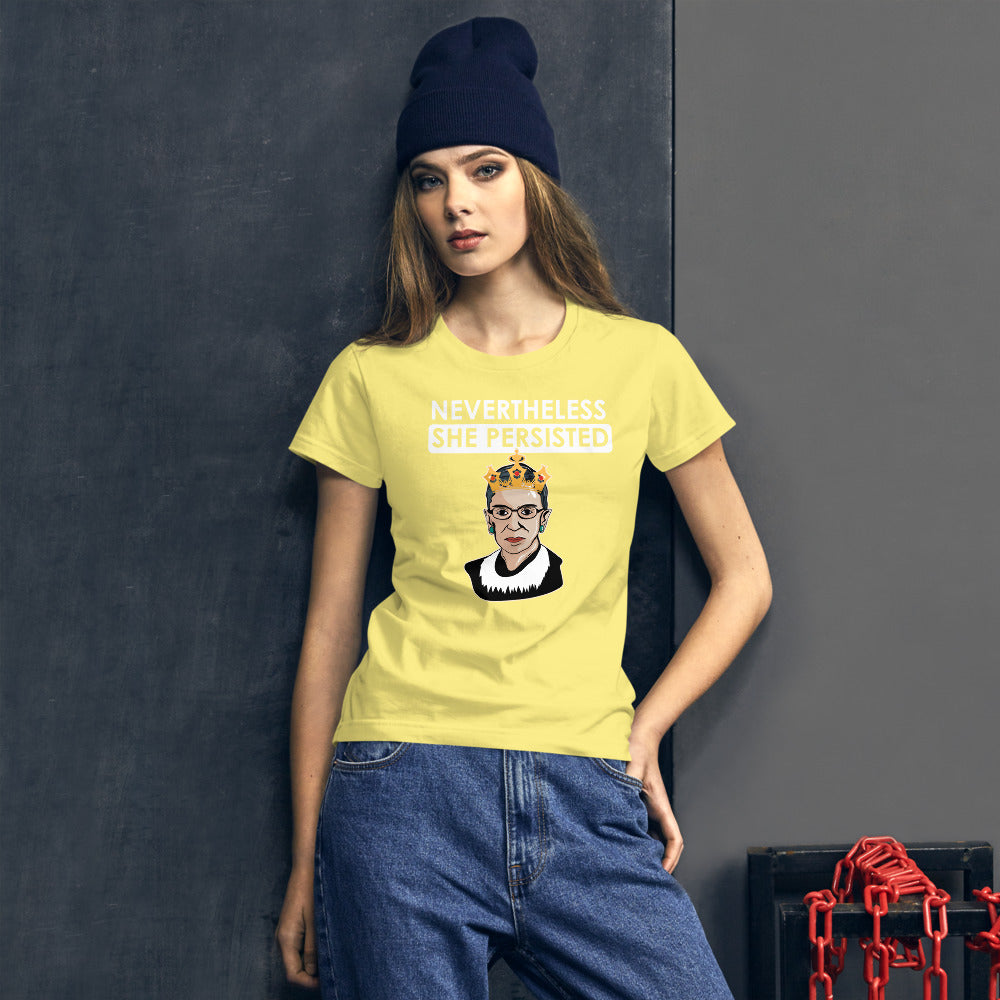 Attorney Gift T-Shirt - Nevertheless She Persisted Ginsburg - Women's Short Sleeve Shirt - The Legal Boutique