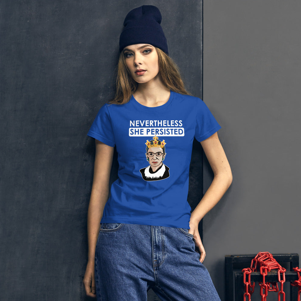 Attorney Gift T-Shirt - Nevertheless She Persisted Ginsburg - Women's Short Sleeve Shirt - The Legal Boutique