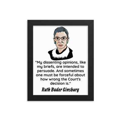 Framed Poster - I Dissent Ginsburg - Lawyer Gift - The Legal Boutique