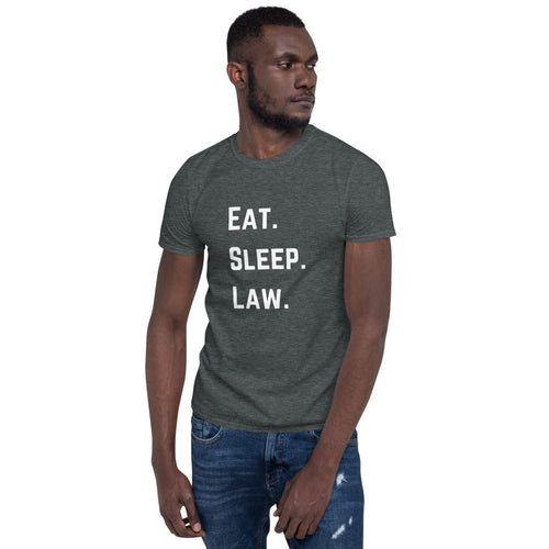 Attorney Gift T Shirt - Eat Sleep Law White - Premium Unisex Short Sleeve Shirt - The Legal Boutique