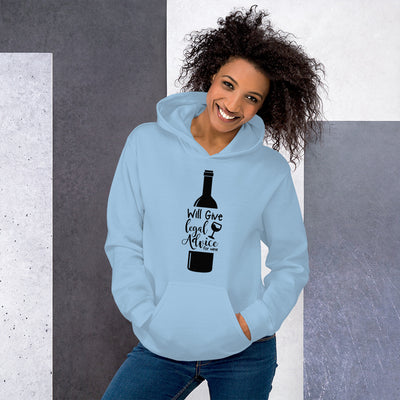 Lawyer Gift Sweatshirt - Legal Advice for Wine Black - Unisex Hoodie Sweater - The Legal Boutique