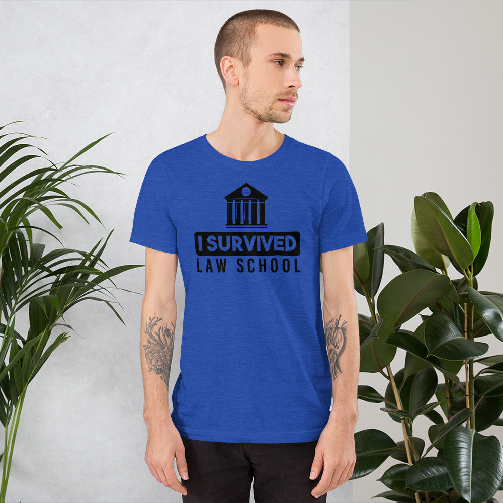 New Attorney T Shirt - I Survived Law School Light - Unisex Short Sleeve Shirt - The Legal Boutique