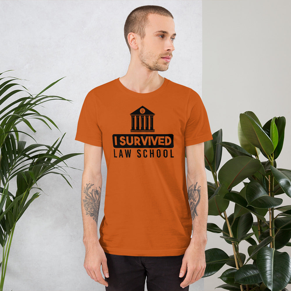 New Attorney T Shirt - I Survived Law School Light - Unisex Short Sleeve Shirt - The Legal Boutique