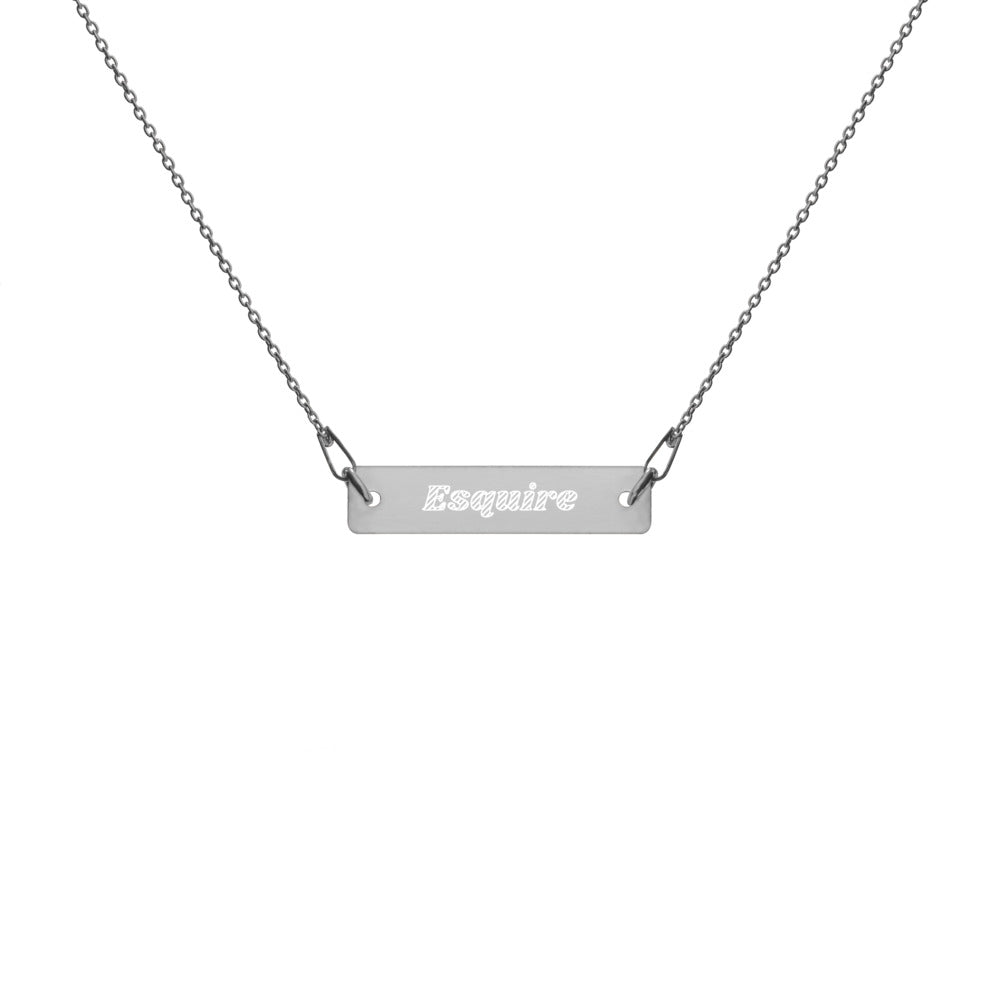 Engraved Silver Bar ESQUIRE Necklace - The Legal Boutique