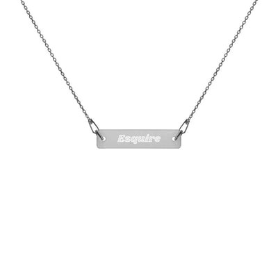 Engraved Silver Bar ESQUIRE Necklace - The Legal Boutique