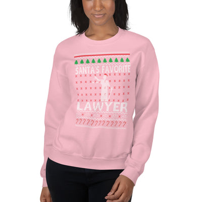 Ugly Christmas Sweater - Santa's Favorite Lawyer - Unisex Crew Neck Sweatshirt - The Legal Boutique