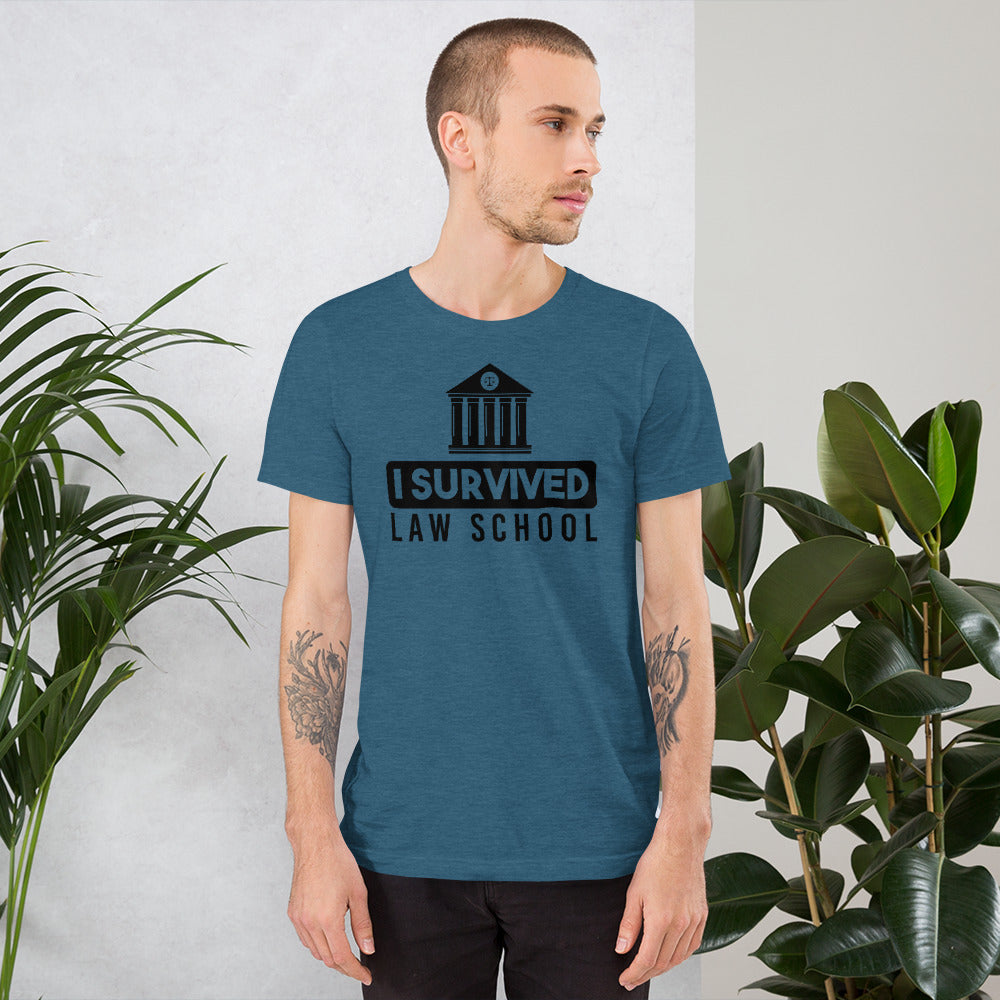 New Attorney T Shirt - I Survived Law School Light - Unisex Short Sleeve Shirt - The Legal Boutique