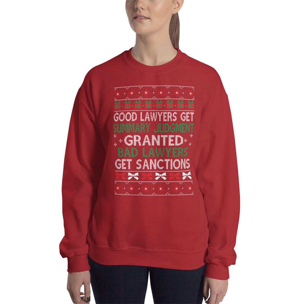 Ugly Christmas Sweater - Good Lawyers, Bad Lawyers - Unisex Crew Neck Sweatshirt - The Legal Boutique