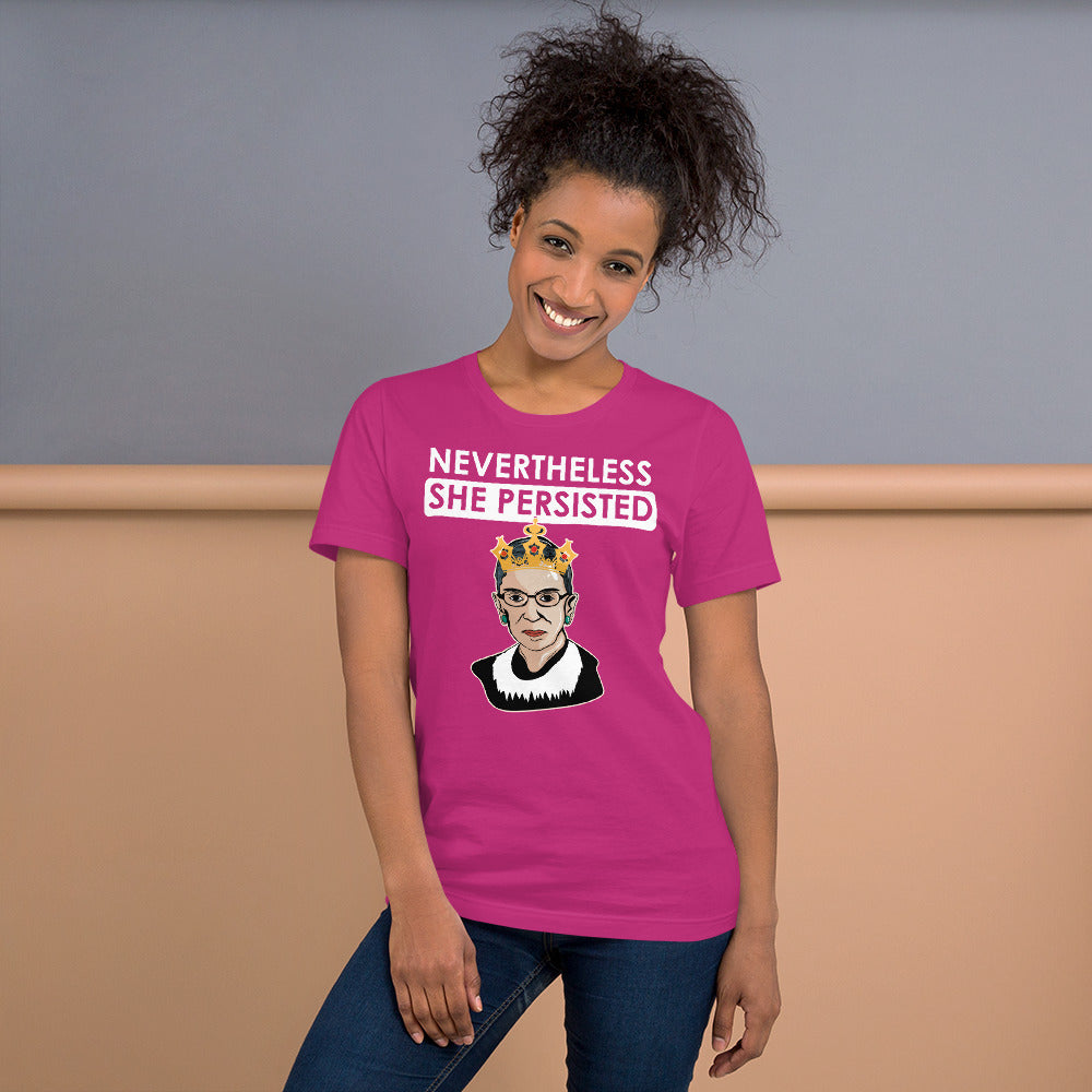 Attorney Gift T-Shirt - She Persisted Ginsburg - Unisex Short Sleeve Shirt - The Legal Boutique
