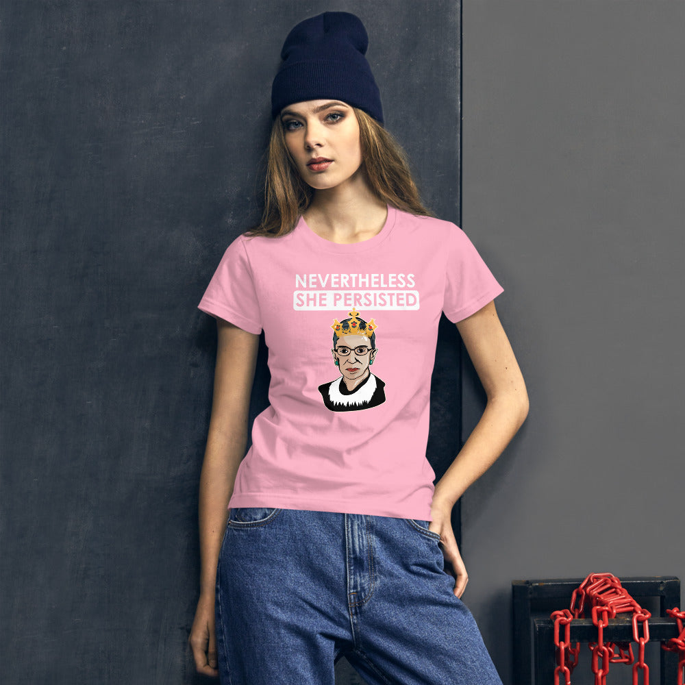 Attorney Gift T-Shirt - Nevertheless She Persisted Ginsburg - Women's Short Sleeve Shirt - The Legal Boutique