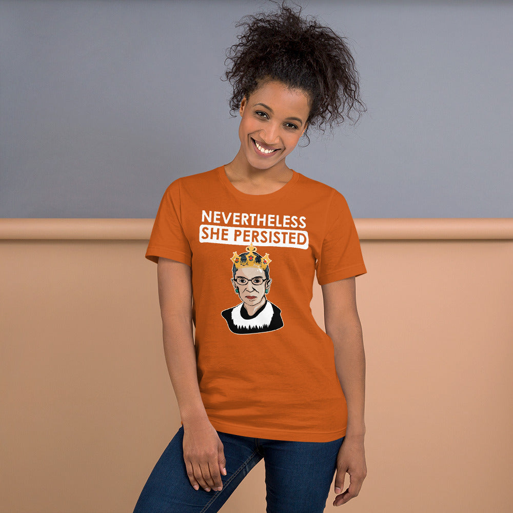 Attorney Gift T-Shirt - She Persisted Ginsburg - Unisex Short Sleeve Shirt - The Legal Boutique
