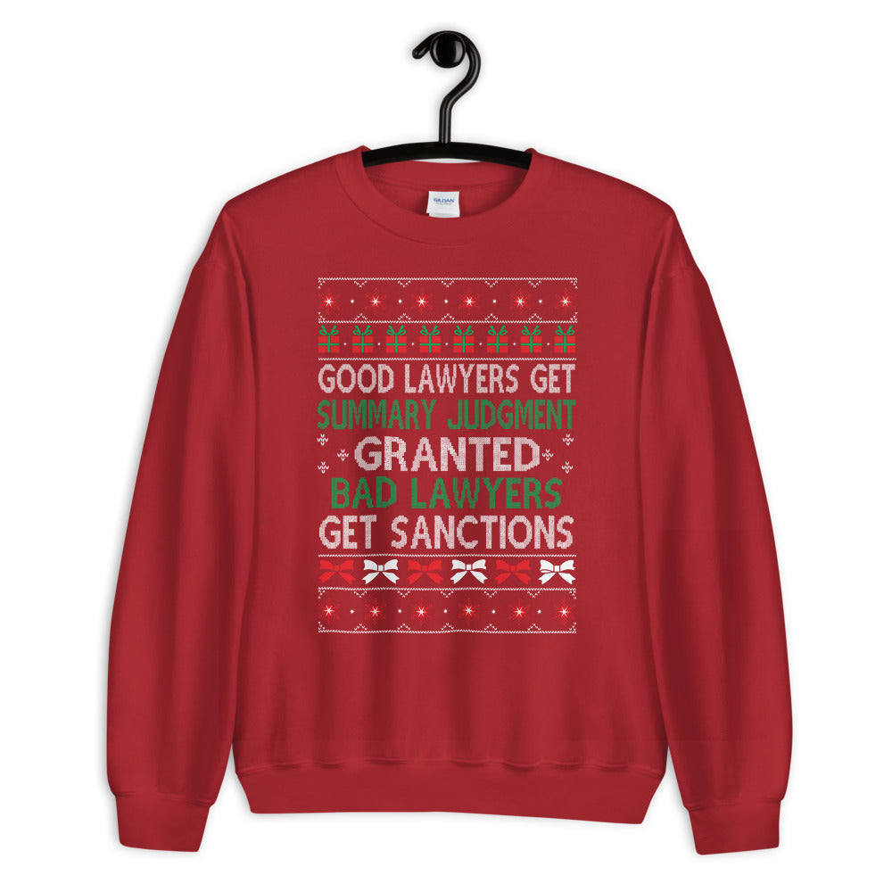 Ugly Christmas Sweater - Good Lawyers, Bad Lawyers - Unisex Crew Neck Sweatshirt - The Legal Boutique