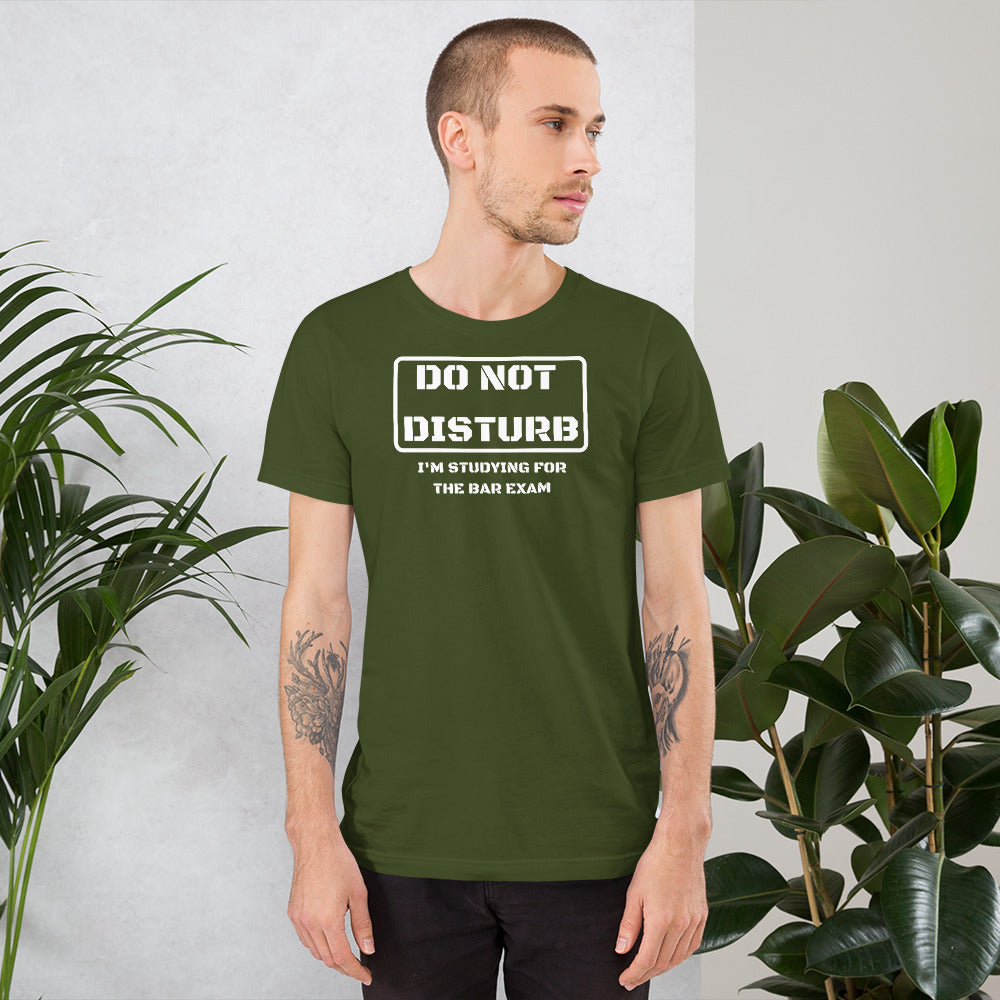 Law School Gift Shirt - Do Not Disturb Bar Exam White - Unisex Short Sleeve T Shirt - The Legal Boutique
