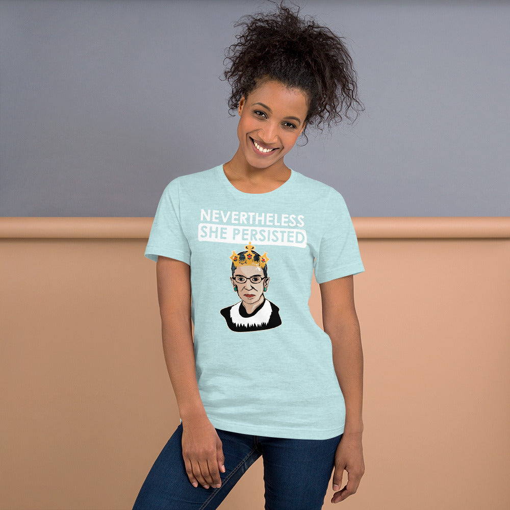 Attorney Gift T-Shirt - She Persisted Ginsburg - Unisex Short Sleeve Shirt - The Legal Boutique