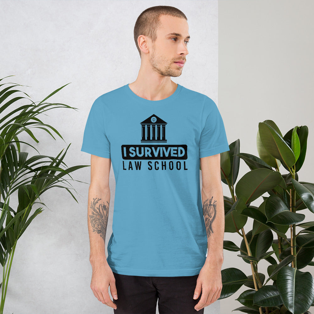 New Attorney T Shirt - I Survived Law School Light - Unisex Short Sleeve Shirt - The Legal Boutique