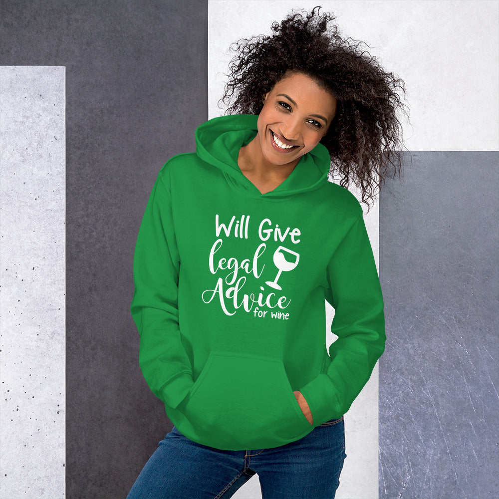 Lawyer Gift Hoodie - Legal Advice for Wine - Unisex Hooded Sweatshirt - The Legal Boutique