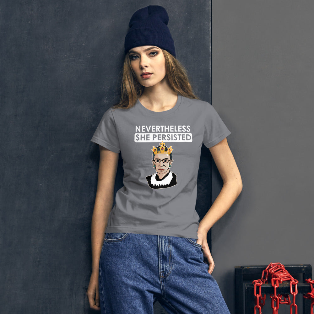 Attorney Gift T-Shirt - Nevertheless She Persisted Ginsburg - Women's Short Sleeve Shirt - The Legal Boutique