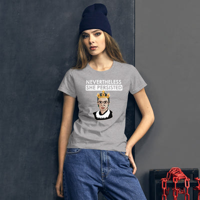 Attorney Gift T-Shirt - Nevertheless She Persisted Ginsburg - Women's Short Sleeve Shirt - The Legal Boutique