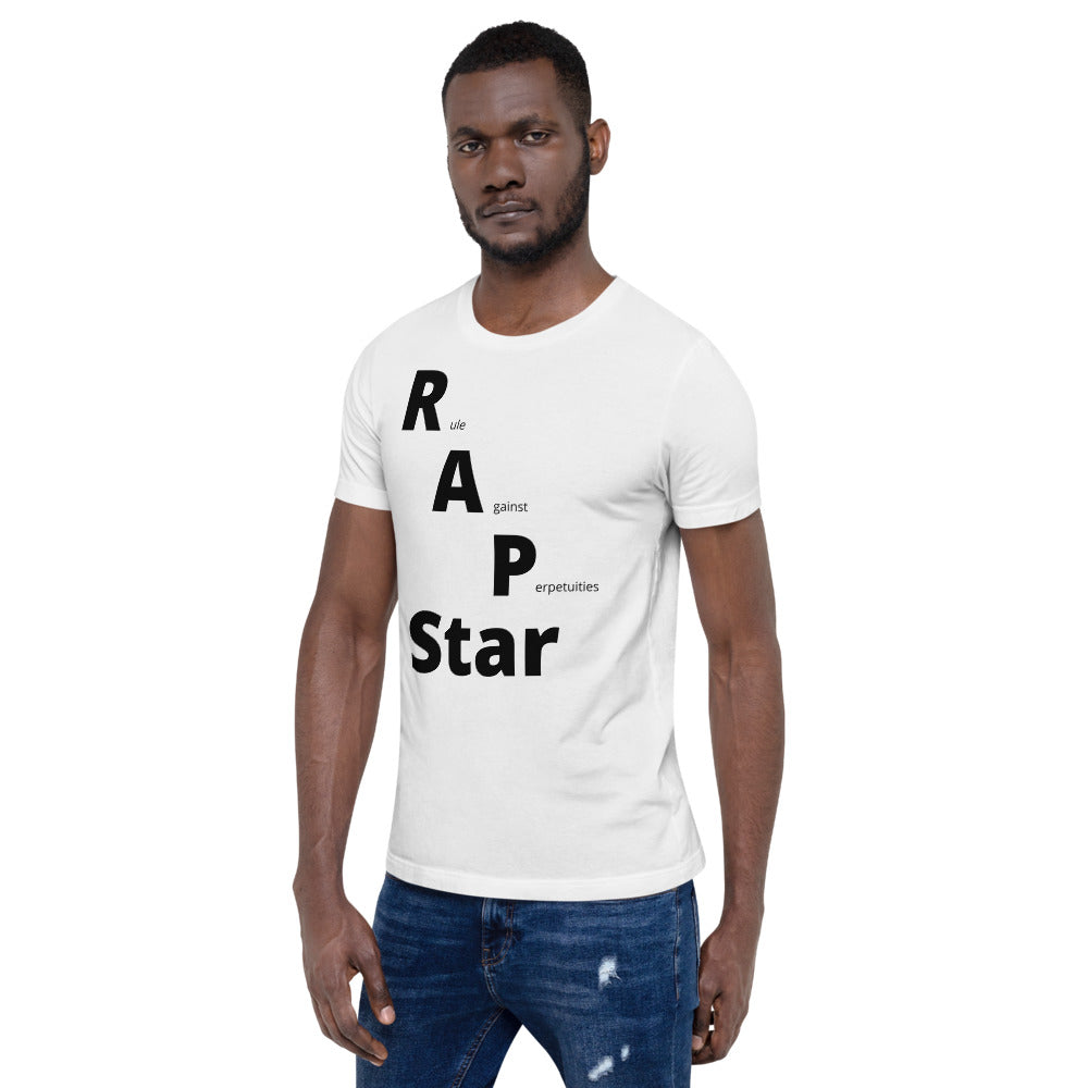 Law Student T Shirt - RAP Star Black - Unisex Short Sleeve Shirt - The Legal Boutique