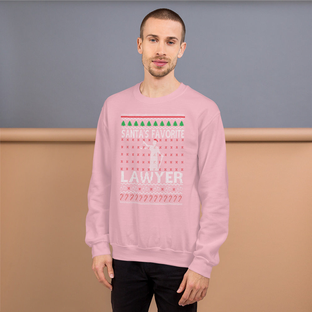 Ugly Christmas Sweater - Santa's Favorite Lawyer - Unisex Crew Neck Sweatshirt - The Legal Boutique
